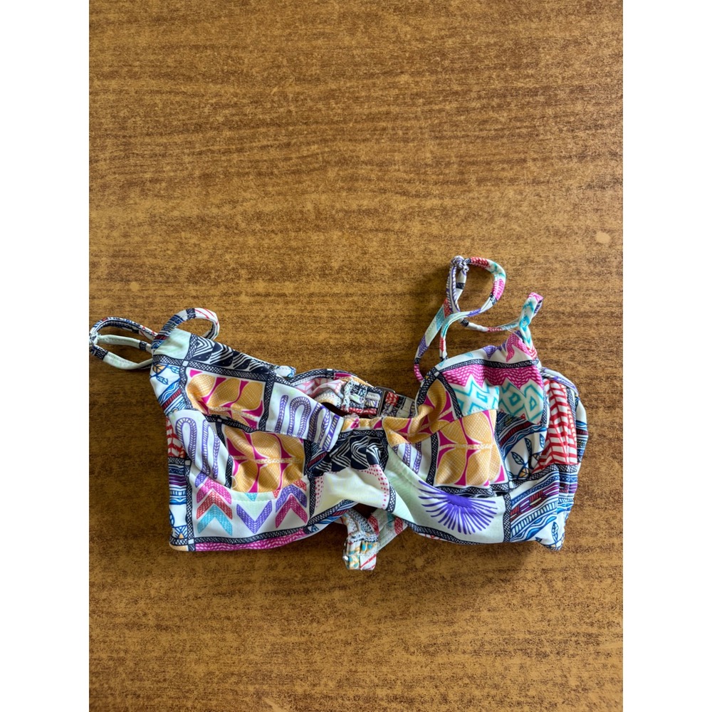 Mara Hoffman Swim Geometric Print Underwire Bikini‎ Top XS Multi Color Strappy